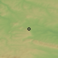 Shaded relief of the 52 km around Podgoritsa, drawn from the GMTED2010 grid
