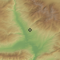 Shaded relief of the 53 km around Polenitsa, drawn from the GMTED2010 grid