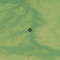 Shaded relief of the 52 km around Polski Trymbesh, drawn from the GMTED2010 grid