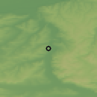 Shaded relief of the 52 km around Polsko Kosovo, drawn from the GMTED2010 grid