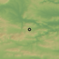 Shaded relief of the 52 km around Polyatsite, drawn from the GMTED2010 grid