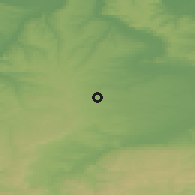 Shaded relief of the 52 km around Pordim, drawn from the GMTED2010 grid