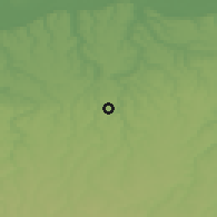 Shaded relief of the 52 km around Pravda, drawn from the GMTED2010 grid