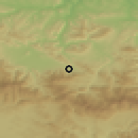 Shaded relief of the 52 km around Pravets, drawn from the GMTED2010 grid