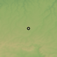 Shaded relief of the 52 km around Pristoe, drawn from the GMTED2010 grid