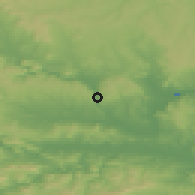 Shaded relief of the 52 km around Provadiya, drawn from the GMTED2010 grid