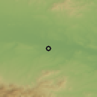 Shaded relief of the 53 km around Pyrvomay, drawn from the GMTED2010 grid