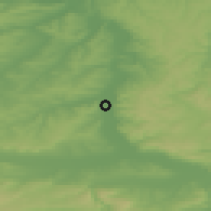 Shaded relief of the 52 km around Radanovo, drawn from the GMTED2010 grid
