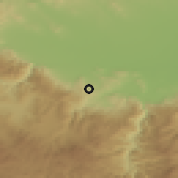 Shaded relief of the 53 km around Radilovo, drawn from the GMTED2010 grid