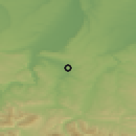 Shaded relief of the 52 km around Radomirtsi, drawn from the GMTED2010 grid