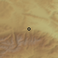 Shaded relief of the 53 km around Raduil, drawn from the GMTED2010 grid