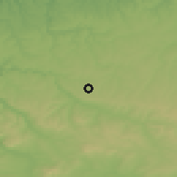 Shaded relief of the 52 km around Rakovski, drawn from the GMTED2010 grid