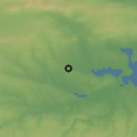 Shaded relief of the 52 km around Ravnets, drawn from the GMTED2010 grid
