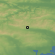 Shaded relief of the 52 km around Razboyna, drawn from the GMTED2010 grid