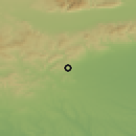 Shaded relief of the 52 km around Bogomilovo, drawn from the GMTED2010 grid