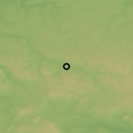Shaded relief of the 52 km around Razgrad, drawn from the GMTED2010 grid