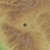 Shaded relief of the 53 km around Razlog, drawn from the GMTED2010 grid