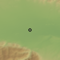 Shaded relief of the 53 km around Rogosh, drawn from the GMTED2010 grid