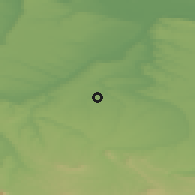 Shaded relief of the 52 km around Rogozen, drawn from the GMTED2010 grid