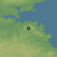 Shaded relief of the 52 km around Rosen, drawn from the GMTED2010 grid