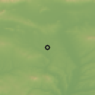 Shaded relief of the 52 km around Roza, drawn from the GMTED2010 grid