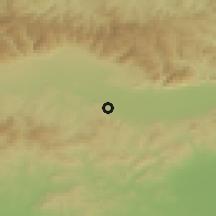 Shaded relief of the 52 km around Rozovo, drawn from the GMTED2010 grid