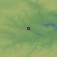 Shaded relief of the 52 km around Rusokastro, drawn from the GMTED2010 grid
