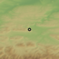 Shaded relief of the 52 km around Ryakhovtsite, drawn from the GMTED2010 grid