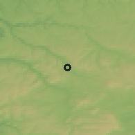 Shaded relief of the 52 km around Sadina, drawn from the GMTED2010 grid