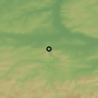 Shaded relief of the 52 km around Samovodene, drawn from the GMTED2010 grid