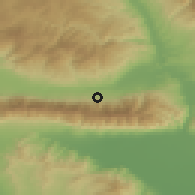 Shaded relief of the 53 km around Samuilovo, drawn from the GMTED2010 grid