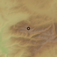 Shaded relief of the 53 km around Sapareva Banya, drawn from the GMTED2010 grid