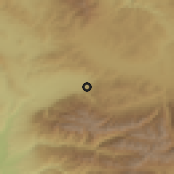 Shaded relief of the 52 km around Saparevo, drawn from the GMTED2010 grid