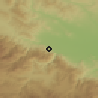 Shaded relief of the 53 km around Semchinovo, drawn from the GMTED2010 grid