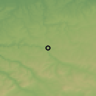 Shaded relief of the 52 km around Senovo, drawn from the GMTED2010 grid