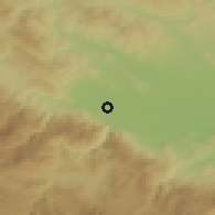 Shaded relief of the 53 km around Septemvri, drawn from the GMTED2010 grid