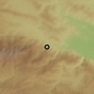 Shaded relief of the 53 km around Sestrimo, drawn from the GMTED2010 grid