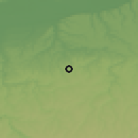 Shaded relief of the 52 km around Sevar, drawn from the GMTED2010 grid