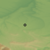 Shaded relief of the 52 km around Borovan, drawn from the GMTED2010 grid