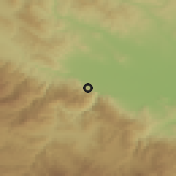 Shaded relief of the 53 km around Simeonovets, drawn from the GMTED2010 grid