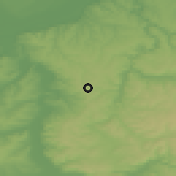 Shaded relief of the 52 km around Borovo, drawn from the GMTED2010 grid