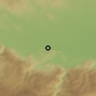 Shaded relief of the 53 km around Sinitovo, drawn from the GMTED2010 grid