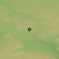 Shaded relief of the 52 km around Sinya Voda, drawn from the GMTED2010 grid