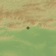 Shaded relief of the 52 km around Sliven, drawn from the GMTED2010 grid