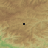 Shaded relief of the 53 km around Smilyan, drawn from the GMTED2010 grid