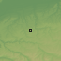 Shaded relief of the 52 km around Smirnenski, drawn from the GMTED2010 grid