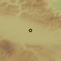 Shaded relief of the 52 km around Sofiya Kv.Chelopechene, drawn from the GMTED2010 grid