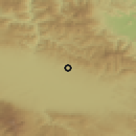 Shaded relief of the 52 km around Sofiya Kv.Kremikovtsi, drawn from the GMTED2010 grid