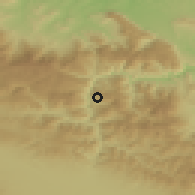 Shaded relief of the 52 km around Bov (Gara Bov), drawn from the GMTED2010 grid