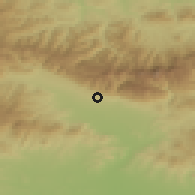 Shaded relief of the 52 km around Sopot, drawn from the GMTED2010 grid